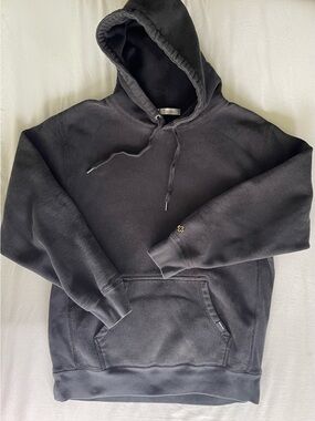 Bronxton Mens Heavyweight Hoodie Black Charcoal Thick Pullover Sweatshirt XL